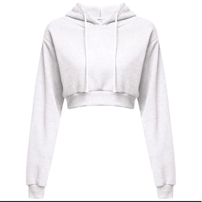 New Fashion Women Hoodie Sweatshirt Short Top Coat Sport Pullover Hooded Tops Female Autumn Winter Clothes Crop Top Hoodie