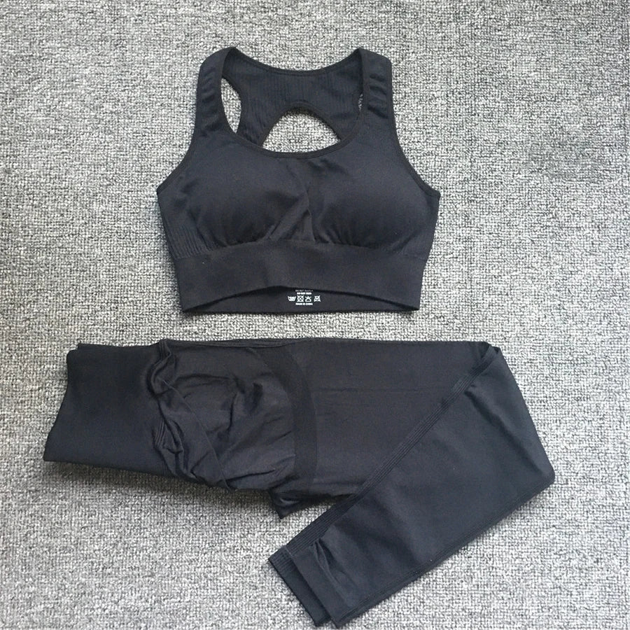 2PCS XL Seamless Women Fitness Arise Epic Yoga Sets High Waist Gym Scrunch Leggings Sports Bra Workout Active Wear Suits XP228