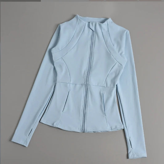 2025 New Sports Coat Women's Shirt Yoga Slim Long Sleeve Fast Running Thin Pilates Fitness Suit Top Clothing