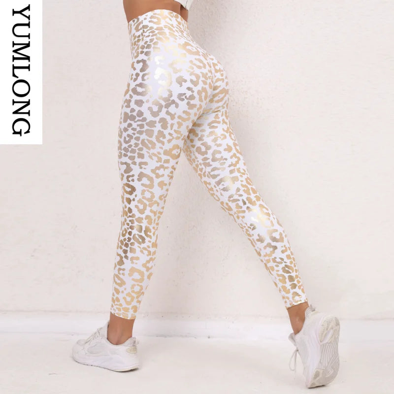 Women Leopard Print Yoga Leggings High Waist Sports Fitness Workout Tights Breathable Stretch Comfortable Activewear Gym 2025