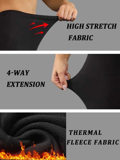 Plus Size Women's Low Rise leggings with thermal technology. Designed for winter running, yoga and keeping warm during workout
