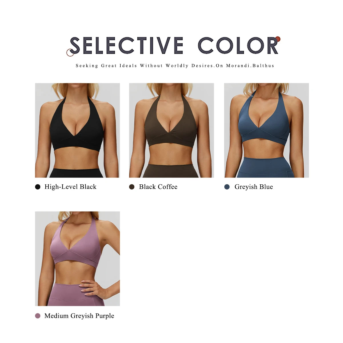 Women's Halter Neck Padded Sports Yoga Bra Female Shock Absorption Support Backless Top for Outdoor Running Gym Crop Top