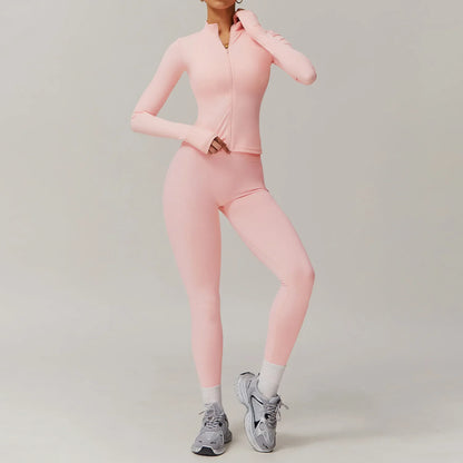 Yoga Set Gym Set Workout Clothes Matching Sets for Women Active Wear Fitness Jackets Outfits Tracksuit Seamless Leggings Shorts