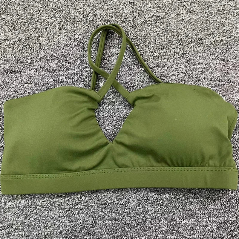 TRY TO BN Fitness Yoga Sports Bras Underwear Cross Beautiful Back Shockproof Vest Athletic Sportswear Tops Running Gym Women New