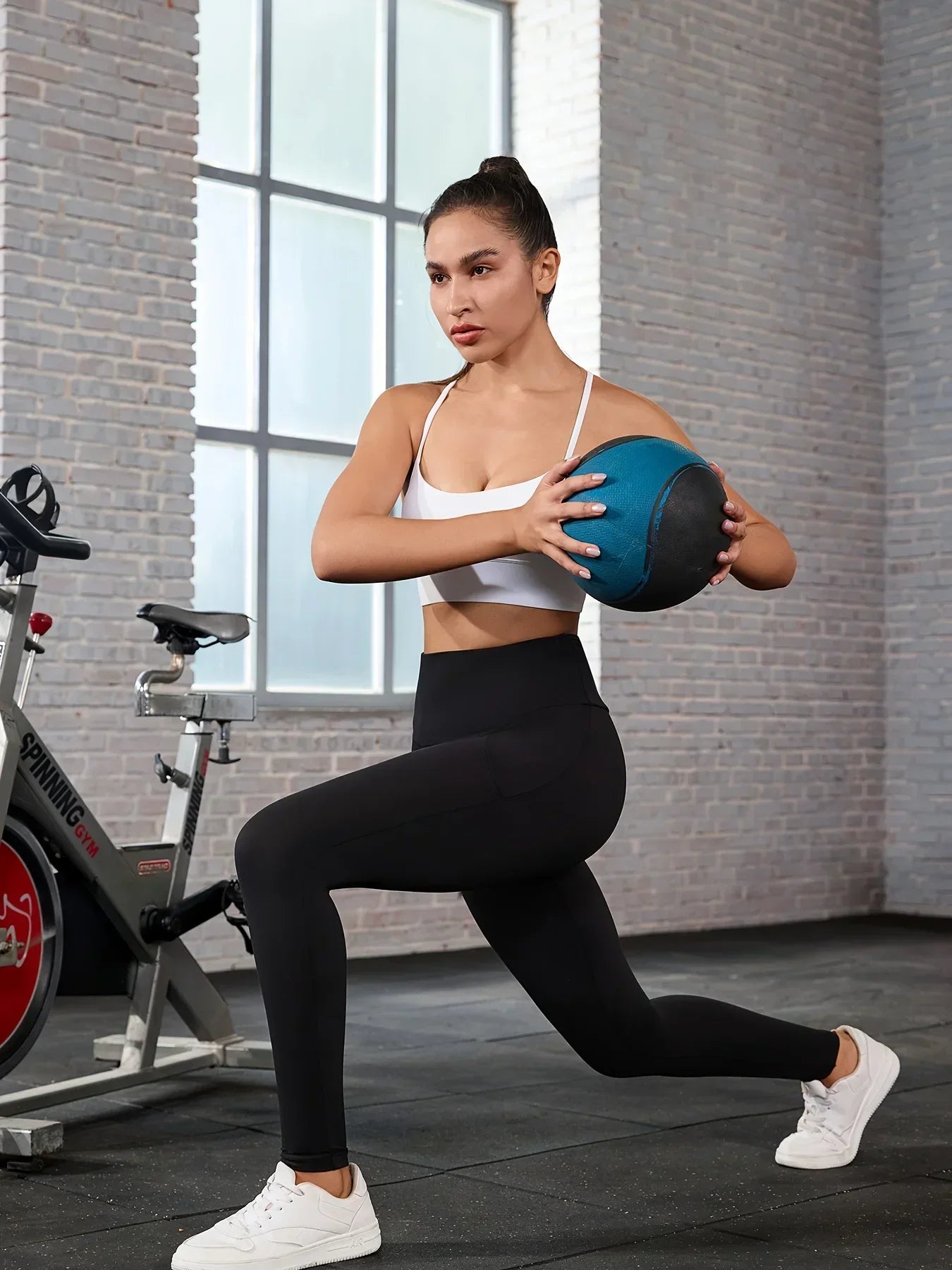 Super Soft Sports Leggings With Pockets For Women High Waisted Workout Yoga Running Push Up Gym Fitness Tight Pants Women's