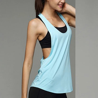 Women's Tank Tops Blouse Loose Sleeveless Shirt Gym Yoga Vest Training Running Vest Women Gym Tank Top Lady Fitness Sport Shirt