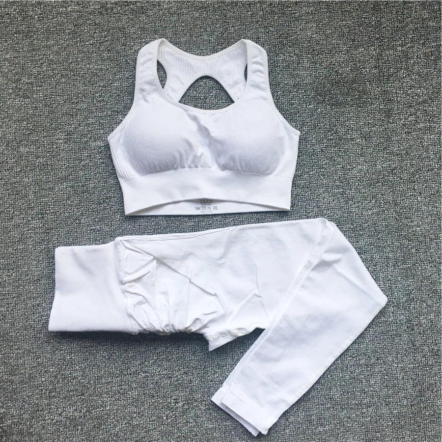 2PCS XL Seamless Women Fitness Arise Epic Yoga Sets High Waist Gym Scrunch Leggings Sports Bra Workout Active Wear Suits XP228