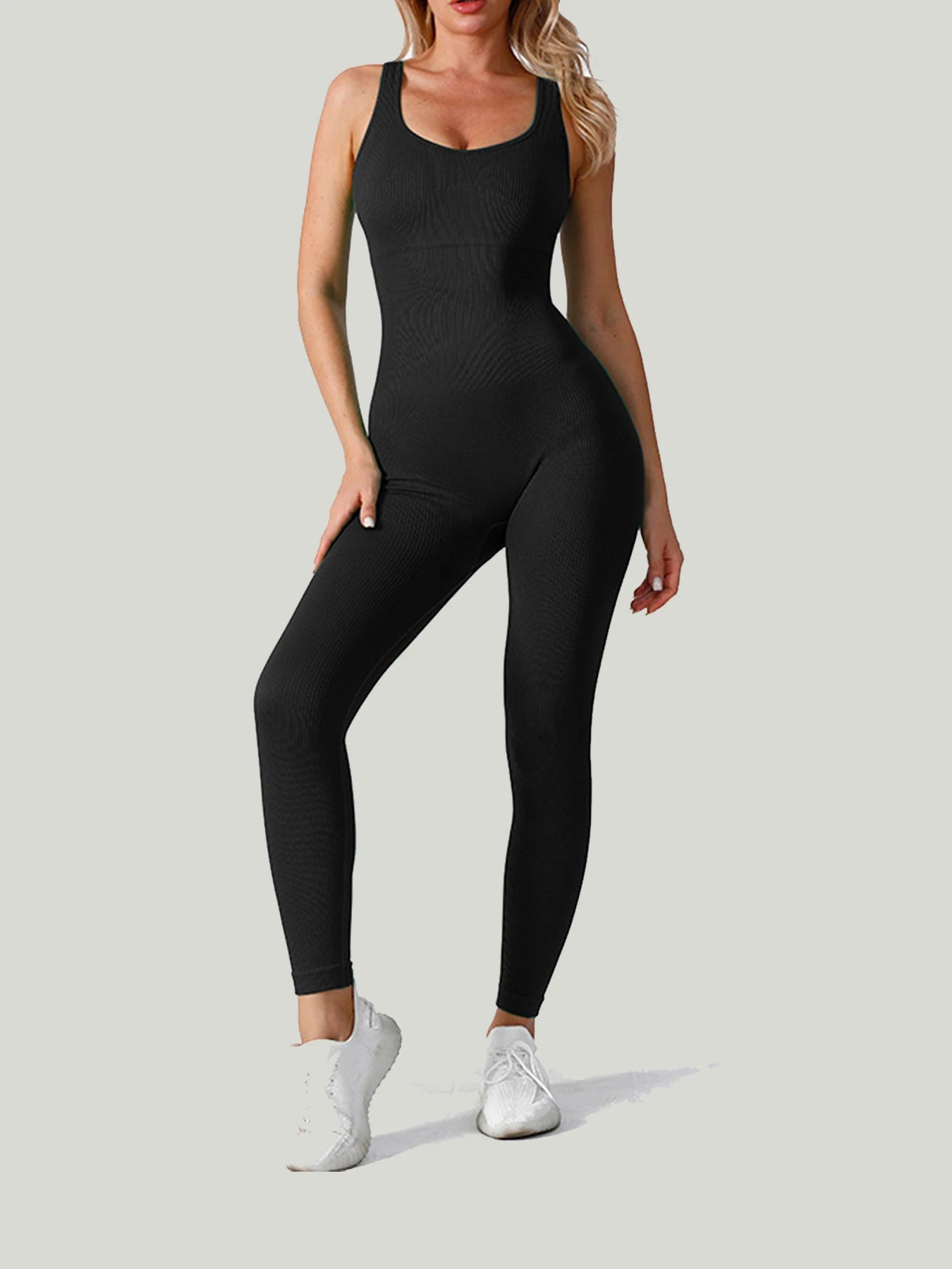 Women's Seamless Yoga Onesie Soft Fitness Jumpsuit with Leggings for Gym Workout