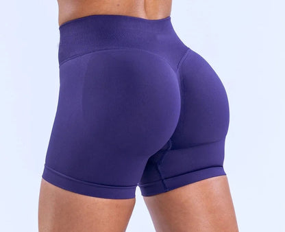 Workout Scrunch Butt Seamless Leggings Gym Shorts Women Fitness Sports Biker Shorts 4.5" Low Ribbed Band Yoga Shorts Impact
