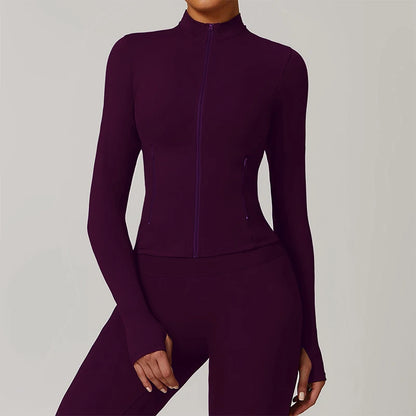 Ctenkevet Women Zippers Fall And Winter Sports Jacket Gym Workout Tops Female Long Sleeve Yoga Clothes Sport Outfit For Woman