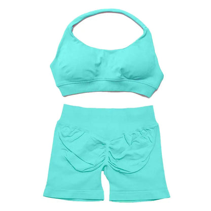 Dfyoga two pieces yoga outfits clothing pants set woman Halter Top sports leggings pant Gym workout sets pilates clothes