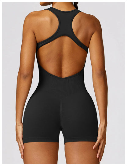 Sexy Back Jumpsuit Gym Set Women Training Yoga Suit Sportswear Women Sports Jumpsuit Fitness Rompers Stretch Workout Bodysuits