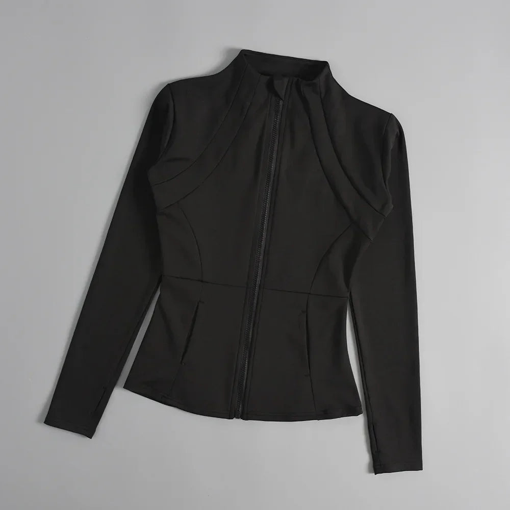 2025 New Sports Coat Women's Shirt Yoga Slim Long Sleeve Fast Running Thin Pilates Fitness Suit Top Clothing