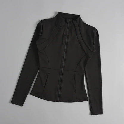 2025 New Sports Coat Women's Shirt Yoga Slim Long Sleeve Fast Running Thin Pilates Fitness Suit Top Clothing
