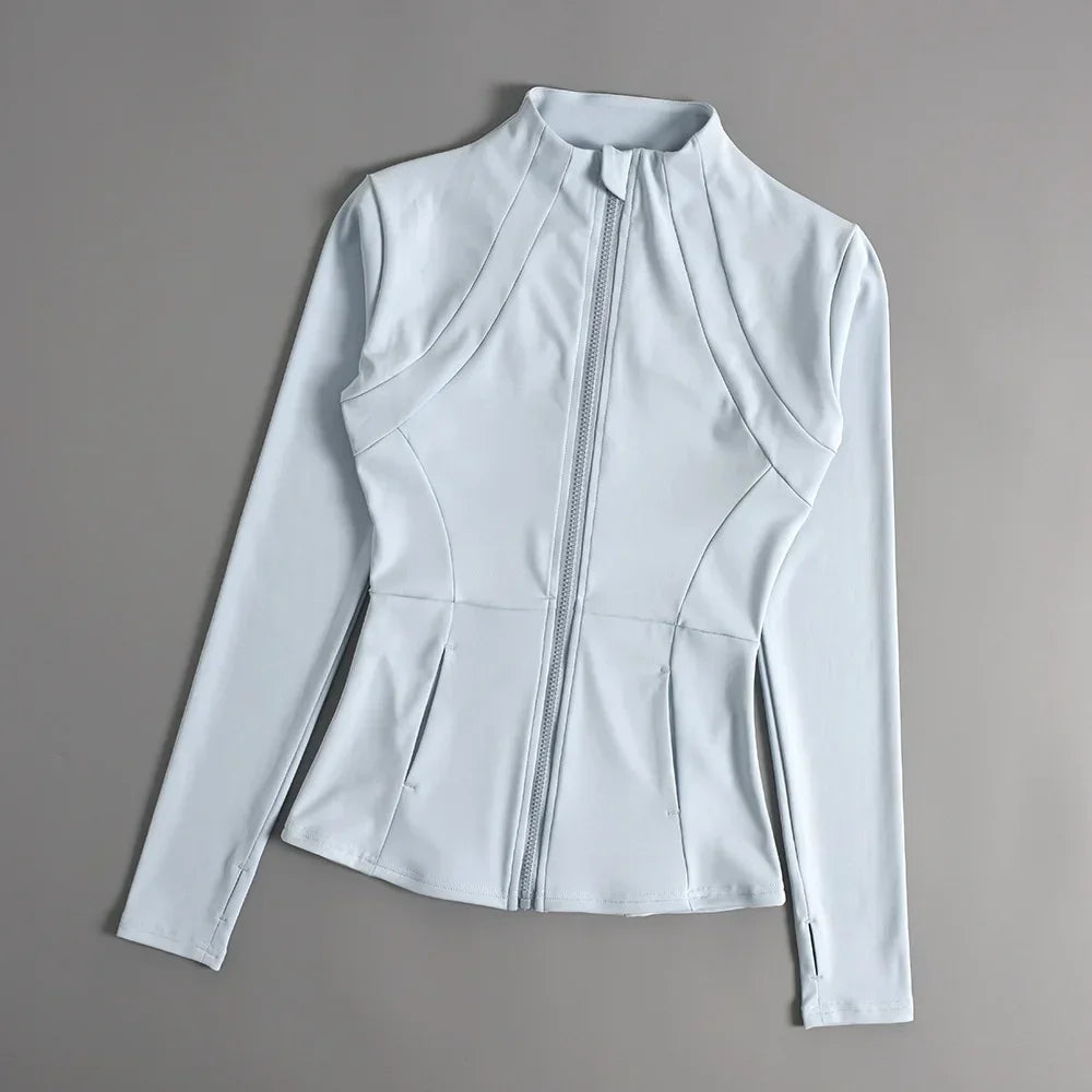 2025 New Sports Coat Women's Shirt Yoga Slim Long Sleeve Fast Running Thin Pilates Fitness Suit Top Clothing