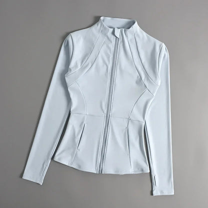 2025 New Sports Coat Women's Shirt Yoga Slim Long Sleeve Fast Running Thin Pilates Fitness Suit Top Clothing