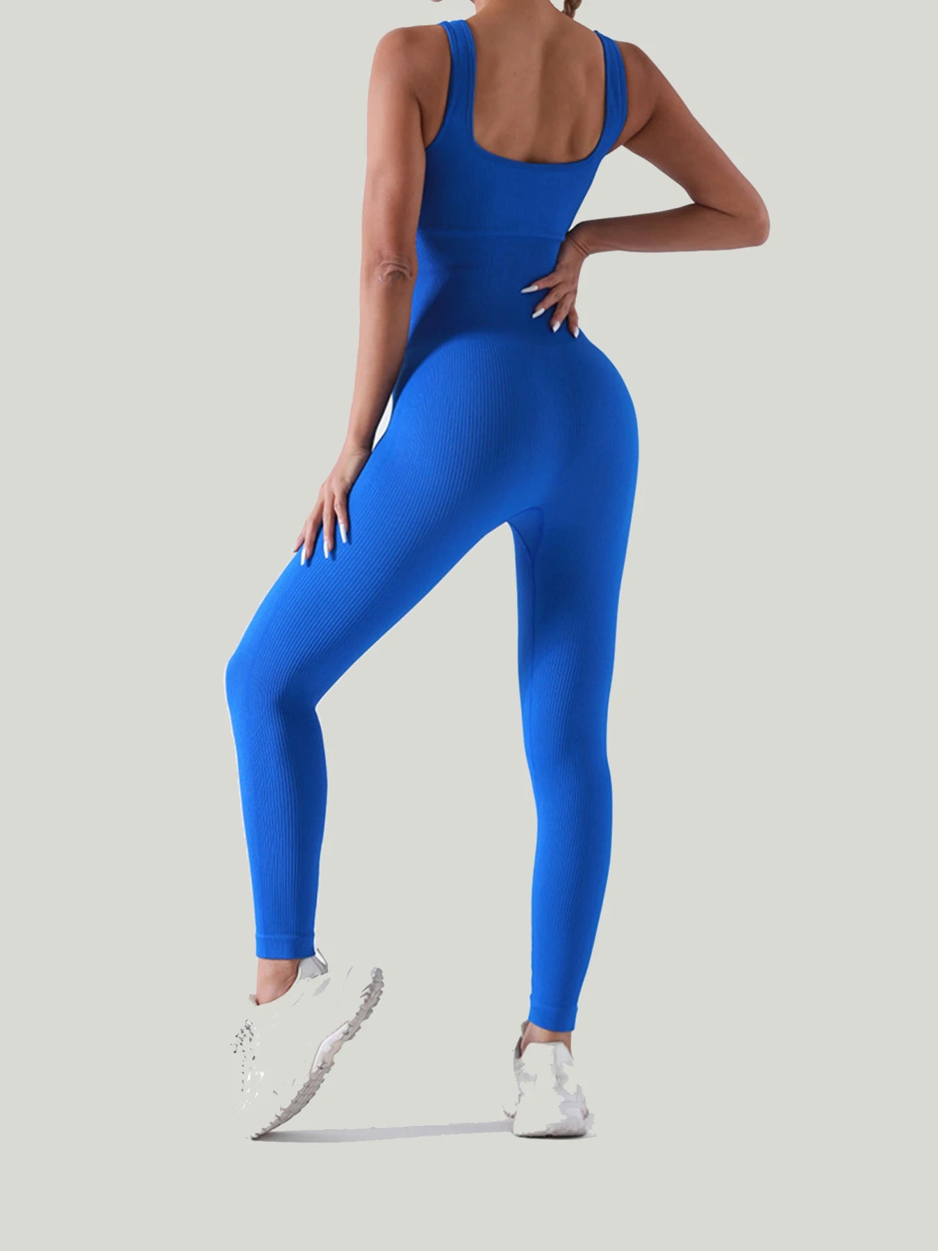 Women's Seamless Yoga Onesie Soft Fitness Jumpsuit with Leggings for Gym Workout