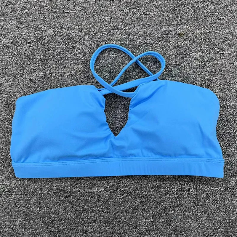 TRY TO BN Fitness Yoga Sports Bras Underwear Cross Beautiful Back Shockproof Vest Athletic Sportswear Tops Running Gym Women New