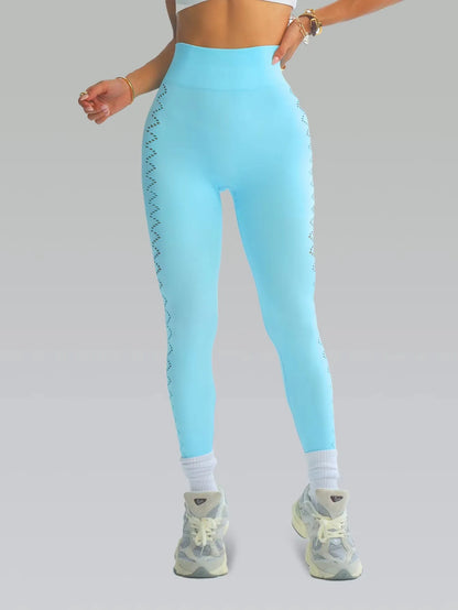 Women High Waist Running Yoga Leggings Gym Hollow Out Fitness Sports Tightening Pants Workout Leggings for Running & Cycling