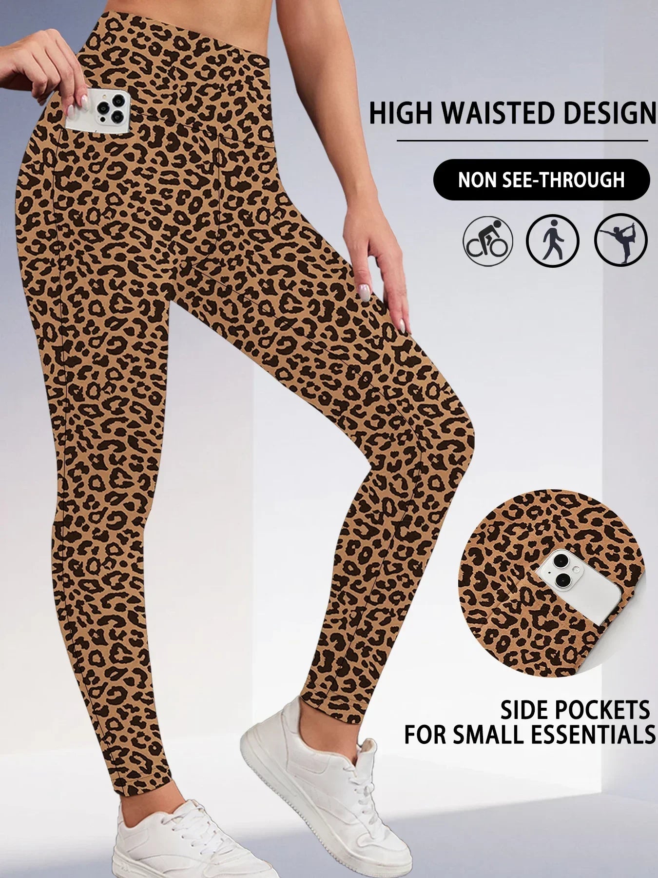 Super Soft Sports Leggings With Pockets For Women High Waisted Workout Yoga Running Push Up Gym Fitness Tight Pants Women's