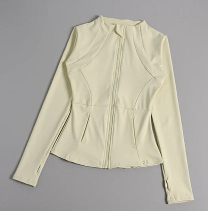 2025 New Sports Coat Women's Shirt Yoga Slim Long Sleeve Fast Running Thin Pilates Fitness Suit Top Clothing