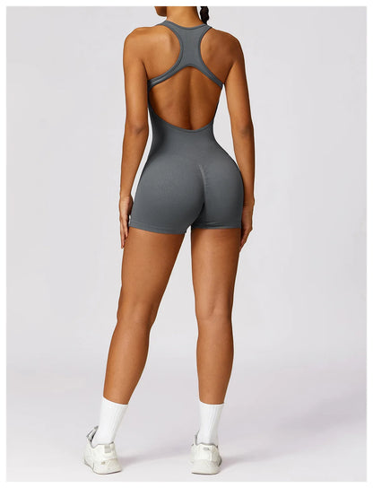 Sexy Back Jumpsuit Gym Set Women Training Yoga Suit Sportswear Women Sports Jumpsuit Fitness Rompers Stretch Workout Bodysuits