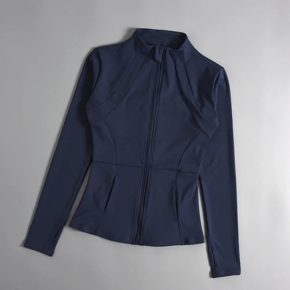2025 New Sports Coat Women's Shirt Yoga Slim Long Sleeve Fast Running Thin Pilates Fitness Suit Top Clothing