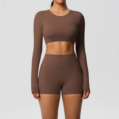 Yoga Suit Women Leggings with Pocketed Quick-Drying Gym Set Women Tracksuit Running Workout Short Sleeves Sports Yoga Clothing