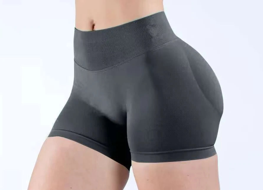 Workout Scrunch Butt Seamless Leggings Gym Shorts Women Fitness Sports Biker Shorts 4.5" Low Ribbed Band Yoga Shorts Impact