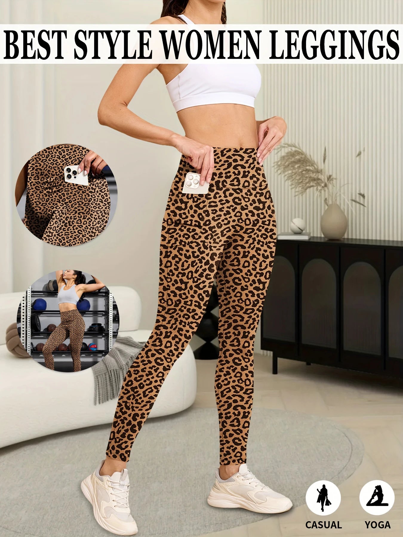 Super Soft Sports Leggings With Pockets For Women High Waisted Workout Yoga Running Push Up Gym Fitness Tight Pants Women's