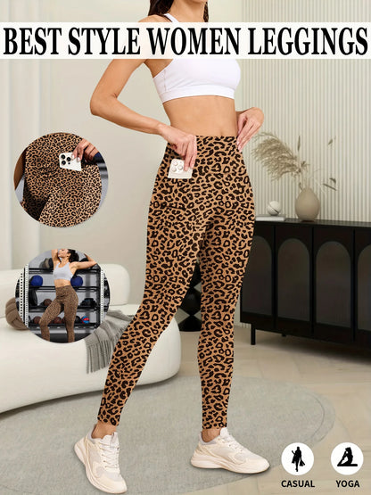 Super Soft Sports Leggings With Pockets For Women High Waisted Workout Yoga Running Push Up Gym Fitness Tight Pants Women's