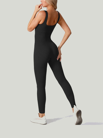 Women's Seamless Yoga Onesie Soft Fitness Jumpsuit with Leggings for Gym Workout
