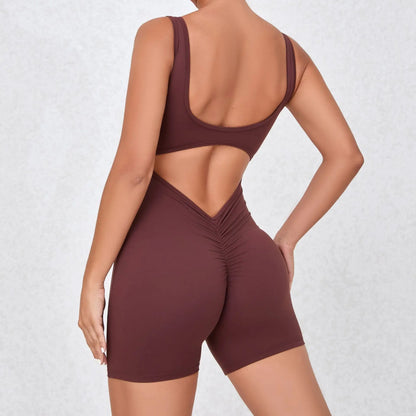 XS-XL New Pad Women Gym Yoga Set Sports Rompers Sexy Back Fitness Workout Pant Flare Leggings One Piece Jumpsuit Active Wear
