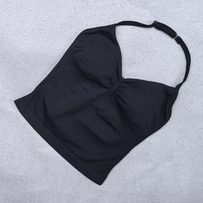 Adjustable Strappy Gym Top Backless Gym Clothes Women Scrunch Bra Removable Cups Yoga Tank Workout Outfits Tops Sports Vest 2025