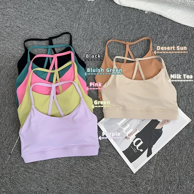 Women's Fitness Sports Bra Sexy Back Gym Crop Top Quick Drying Shockproof Pilates Running Yoga Tank Top👚👍️