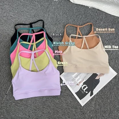 Women's Fitness Sports Bra Sexy Back Gym Crop Top Quick Drying Shockproof Pilates Running Yoga Tank Top👚👍️