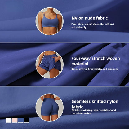 Yoga Set Gym Set Workout Clothes Matching Sets for Women Active Wear Fitness Jackets Outfits Tracksuit Seamless Leggings Shorts
