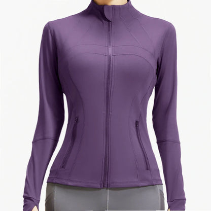Aiithuug Women Full Zip Up Running Jackets Sports Jackets Quick Dry Zipper Pocket Workout Jacket Yoga Jackets Gym Jacket Traning
