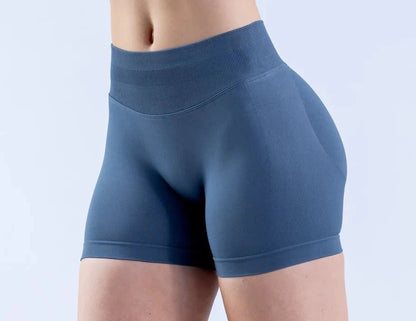Workout Scrunch Butt Seamless Leggings Gym Shorts Women Fitness Sports Biker Shorts 4.5" Low Ribbed Band Yoga Shorts Impact