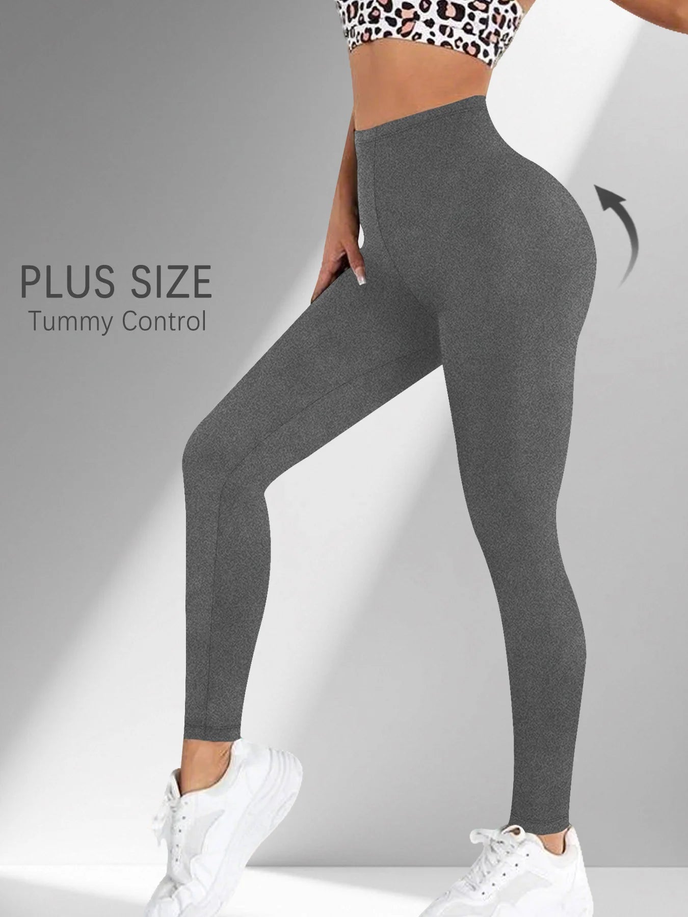 Plus Size Women's Low Rise Stretchy Leggings - Super Soft High Elastic Tights for Running Workout Training and Daily Life