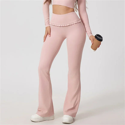 High Waist Gym Yoga Flare Wide Legging Woman Pant Running Girl Women Workout Tights Clothes Gym Fitness Active Bell Wear Bottom