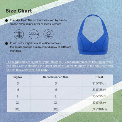 Womens High-Performance Sports Bra with Adjustable Halter And Pads Breathable Backless Vest Workouts Gym Yoga Athletic Tank Tops