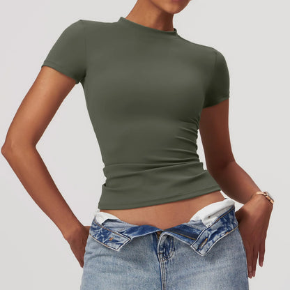 Gym Top Women Short Sleeve Workout Clothes Sports T Shirt Femme Fitness Activewear Running Accessories Yoga Tight Tops
