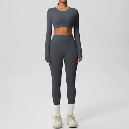 Yoga Suit Women Leggings with Pocketed Quick-Drying Gym Set Women Tracksuit Running Workout Short Sleeves Sports Yoga Clothing