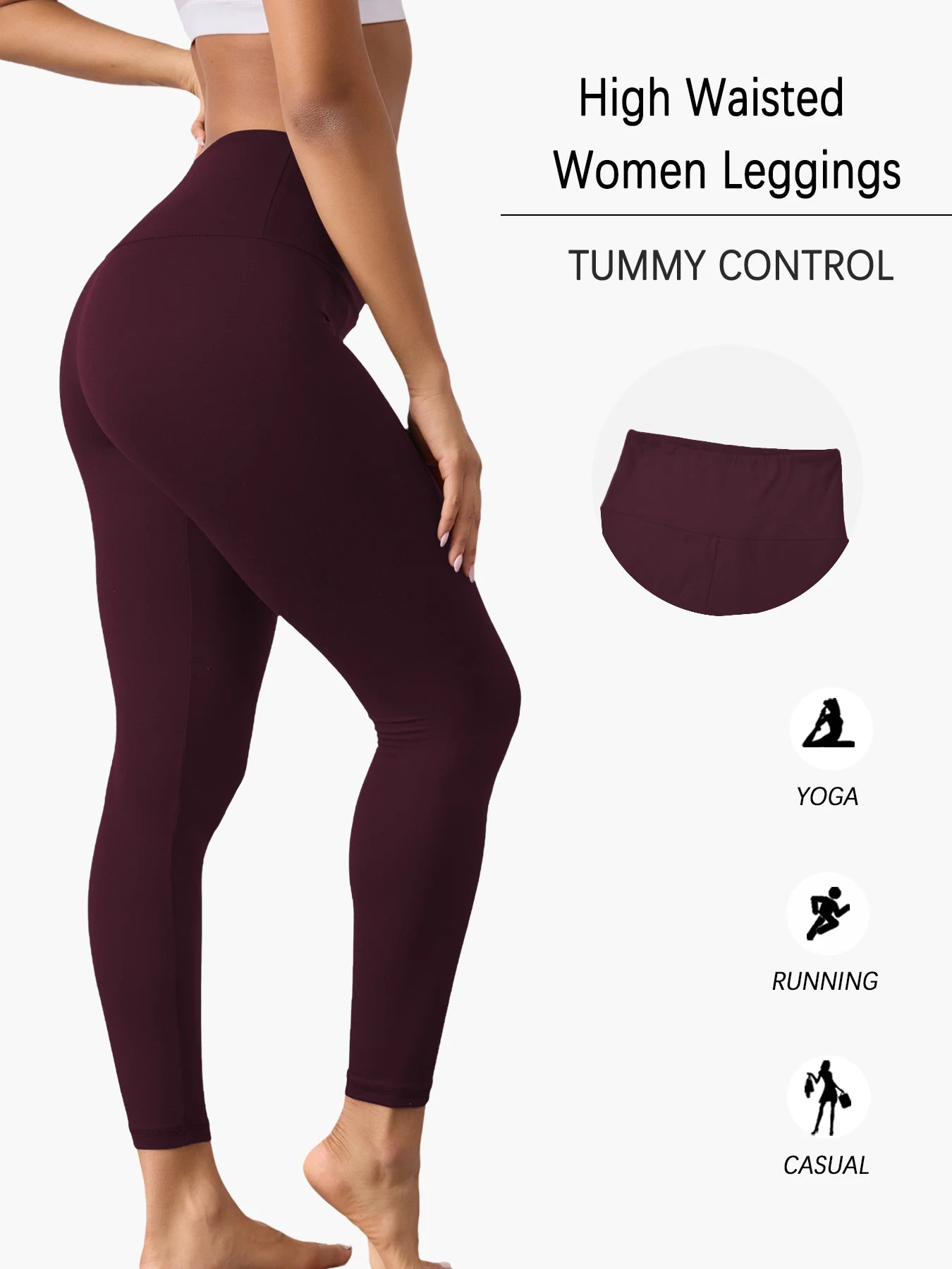 Plus size Women's Super Soft Leggings High Waisted Tummy Control  Workout Yoga Running Athletic Push Up Gym Fitness Leggings