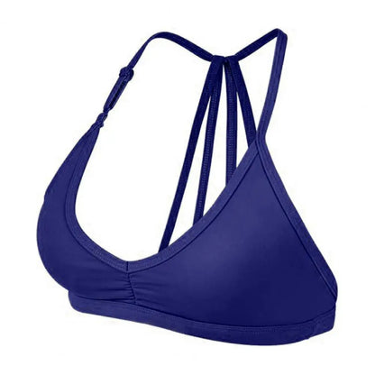 Women Sports Bra with Removable Strap Wireless Strappy Racerback Yoga Fitness Bralette Quick Drying Underwire Workout Crop Top