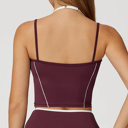 Sports Vest Women Sport Bra Backless Yoga Tank Top Breathable Shockproof Fitness Underwear Yoga Top With Padded Gym Crop Top
