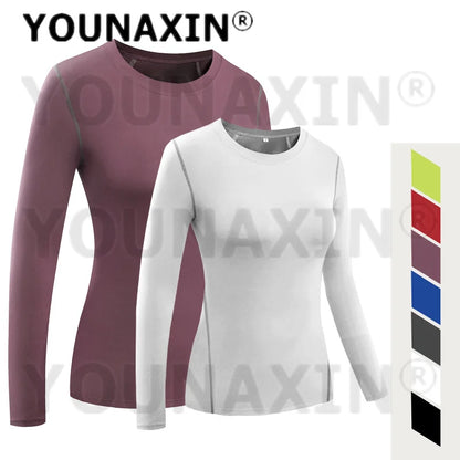 Women's Long Sleeves T-shirts Gym Yoga Training Tight Fitness Clothes Cycling Running Top S M L Sportswear XL 2XL 3XL 4XL