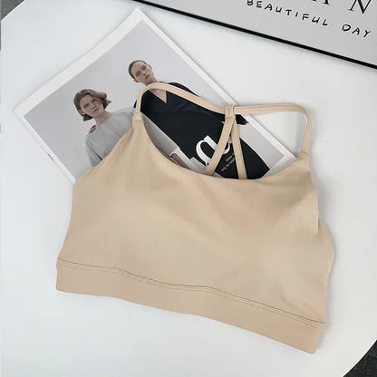 Women's Fitness Sports Bra Sexy Back Gym Crop Top Quick Drying Shockproof Pilates Running Yoga Tank Top👚👍️