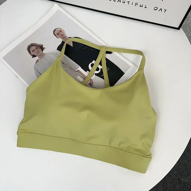 Women's Fitness Sports Bra Sexy Back Gym Crop Top Quick Drying Shockproof Pilates Running Yoga Tank Top👚👍️